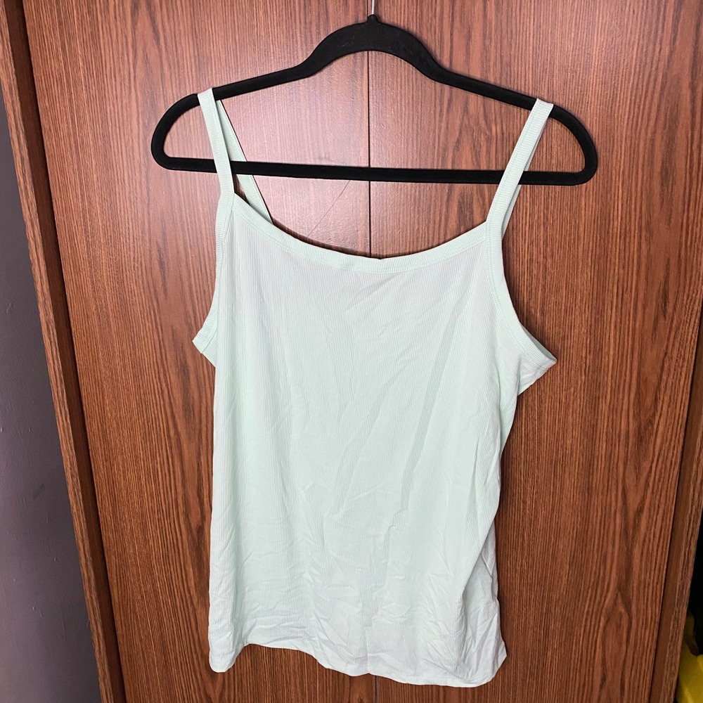 No Boundaries Cami Tank Top Womens XXL 20 Mint Green Ribbed Stretch Sleeveless